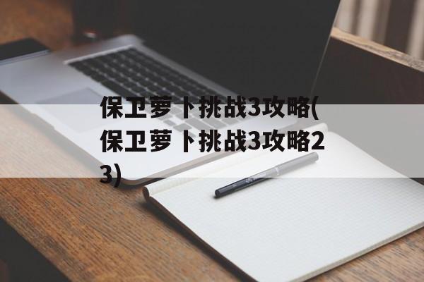 保卫萝卜挑战3攻略(保卫萝卜挑战3攻略23)