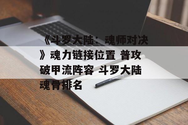 《斗罗大陆：魂师对决》魂力链接位置 普攻破甲流阵容 斗罗大陆魂骨排名